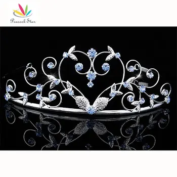 

Peacock Star Bridesmaid Bridal Wedding Prom Heart Rhinestone Blue Crystal Tiara CT1683