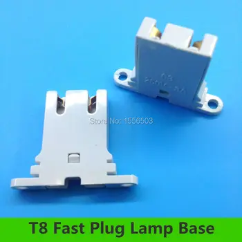

100 PCS T8 Lamp Base Socket Wall Clip Holder Tube Lamp Bracket Fast Plug Copper Aging Test Fitting for T8 LED fluorescent
