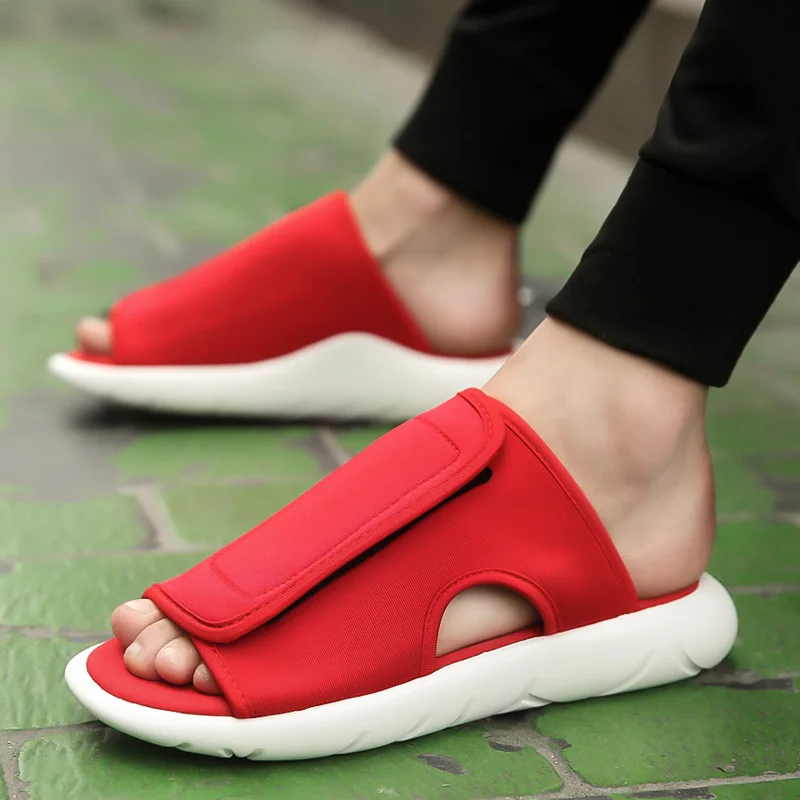 

New Summer Sandals Men slippers Outdoor Beach Air Mesh Shoes Tide Fashion Comfortable Soft Beach Slippers Outside Water Shoes
