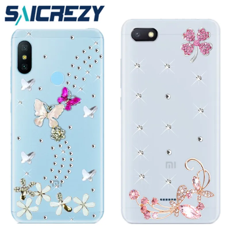 

Redmi 6a Note 6 pro 5 Note 7 5a 4X Rhinestone clear phone case cove For Xiaomi Mi 8 9 se A2 Lite A1 Max 2 3 4a Redmi 5 plus case
