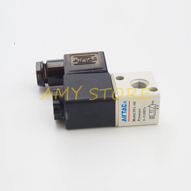 

Pneumatic Solenoid Air Valve 3 Way 2 Position NC Normal Closed 1/8"BSPP Threaded 3V1-06 DC12V DC24 AC110 AC220V