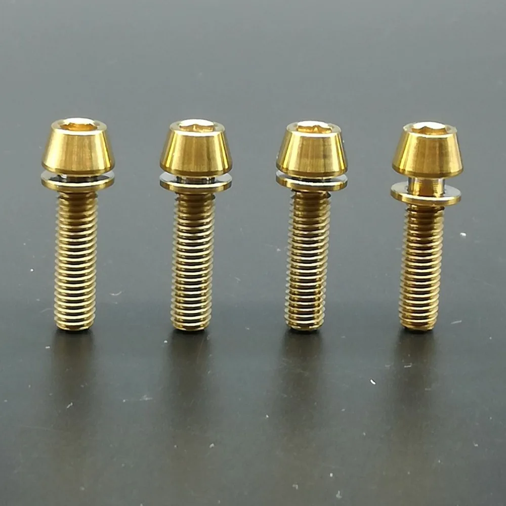 Многоцветная M5X20mm титановая Шестигранная коническая головка M5 Ti болты винт с шайбой 4 шт./лот