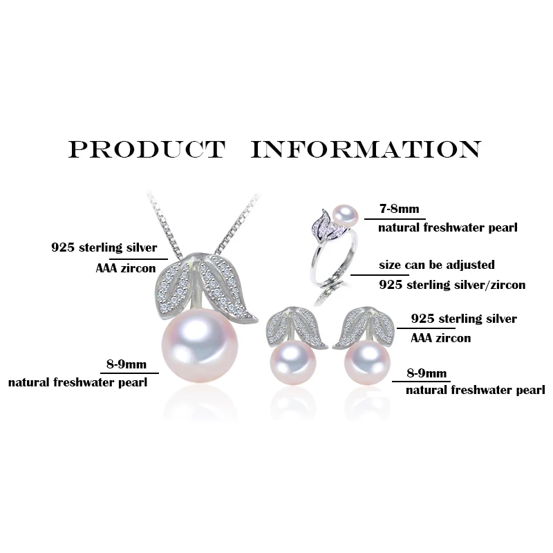YIKALAISI натуральный набор пресноводных жемчужин 925 пробы Серебряное Ювелирное кольцо серьги-гвоздики кулон для женщин Свадебные подарки