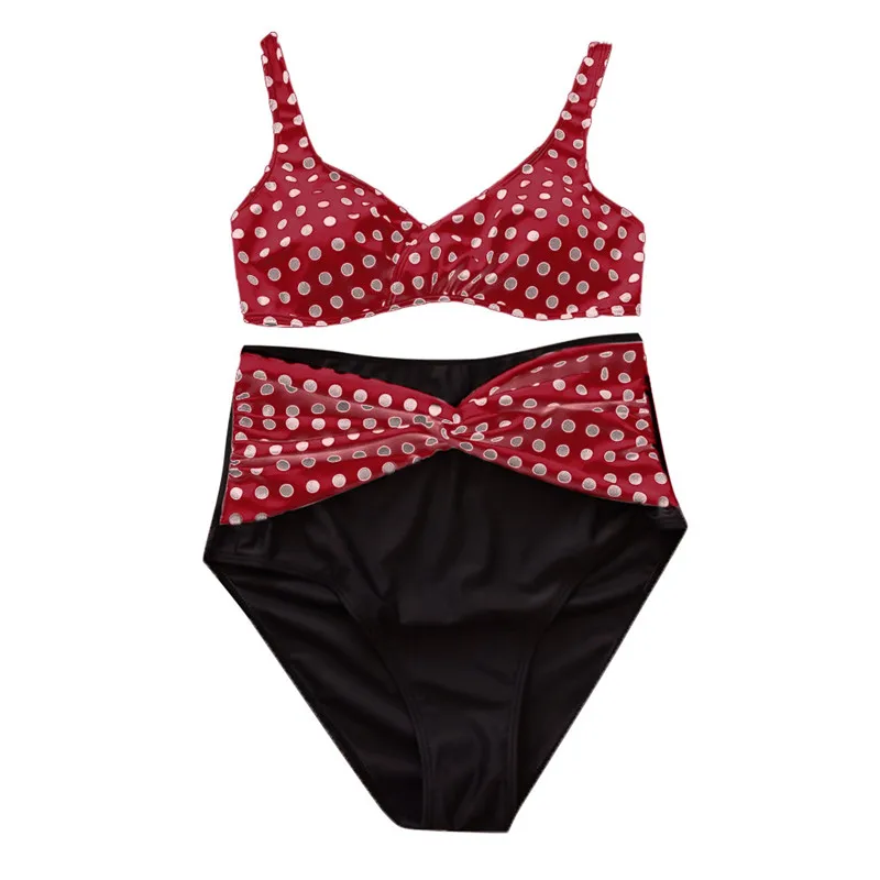 2019 Fashion New Women Siamese Bikini Set Push-Up StripeSwimwear Beachwear Swimsuit Bathing Suit Beach Wear Beach Retro A23# (9)