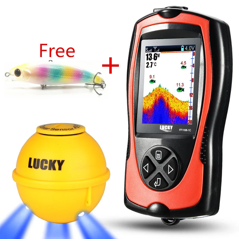 

FF1108-1CWLA Rechargeable Findfish Wireless Remote Sonar Sensor 45M Water Depth High Definition LCD FishFinder Fish Finder Pesca