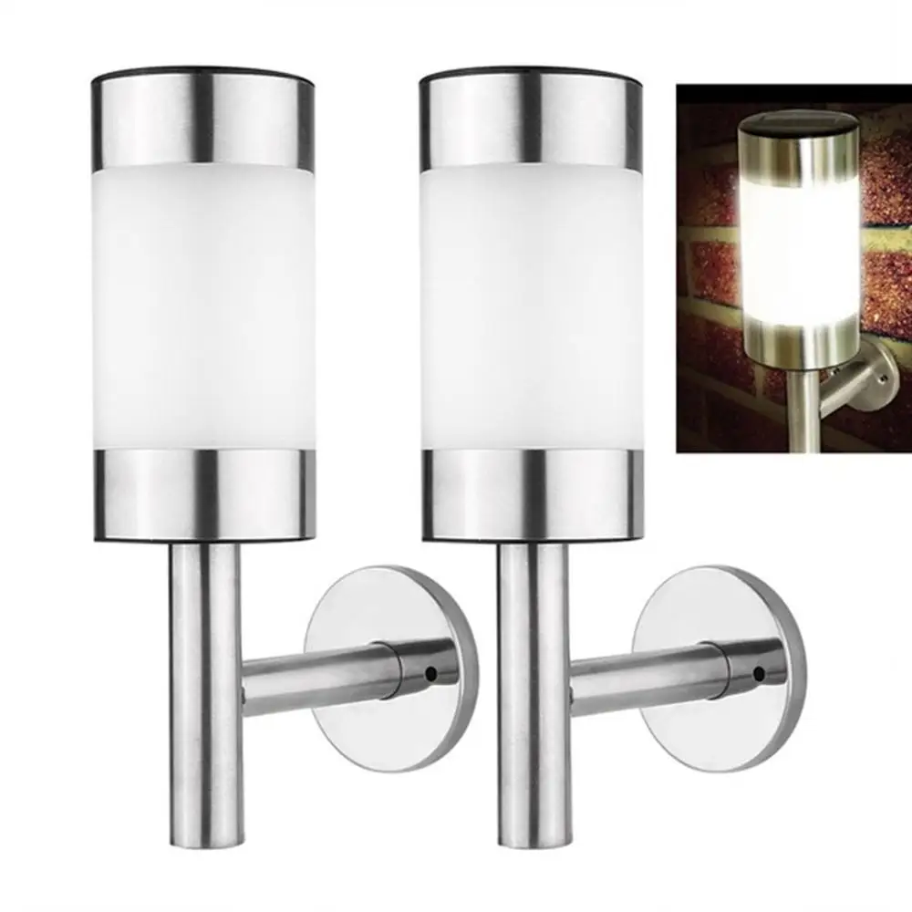 

1/2PCS LED solar powered wall lanterns wall light lamp outdoor garden fence door Outdoor Garden Yard Sensor Lamp