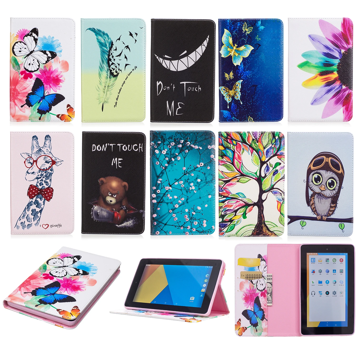 Для Amazon НОВЫЙ Fire 7 2015 милый мультфильм Книга Flip Стенд PU кожа Планшеты чехол для Kindle Fire 7 2015 7