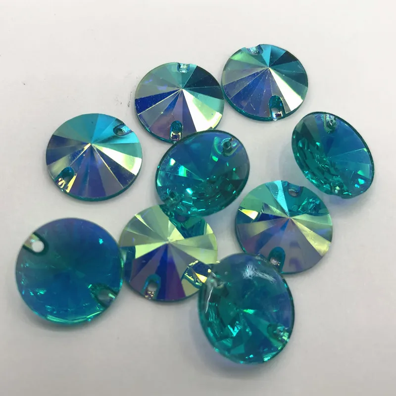 

14mm 10pcs Waterdrop flat transparency base color AB Rhinestone Beads, Sew On Garment Dress Jewelry DIY Wedding Decoration