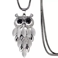 

Long autumn winter owl sweater chain Suitable for any sweater coat Owl necklace