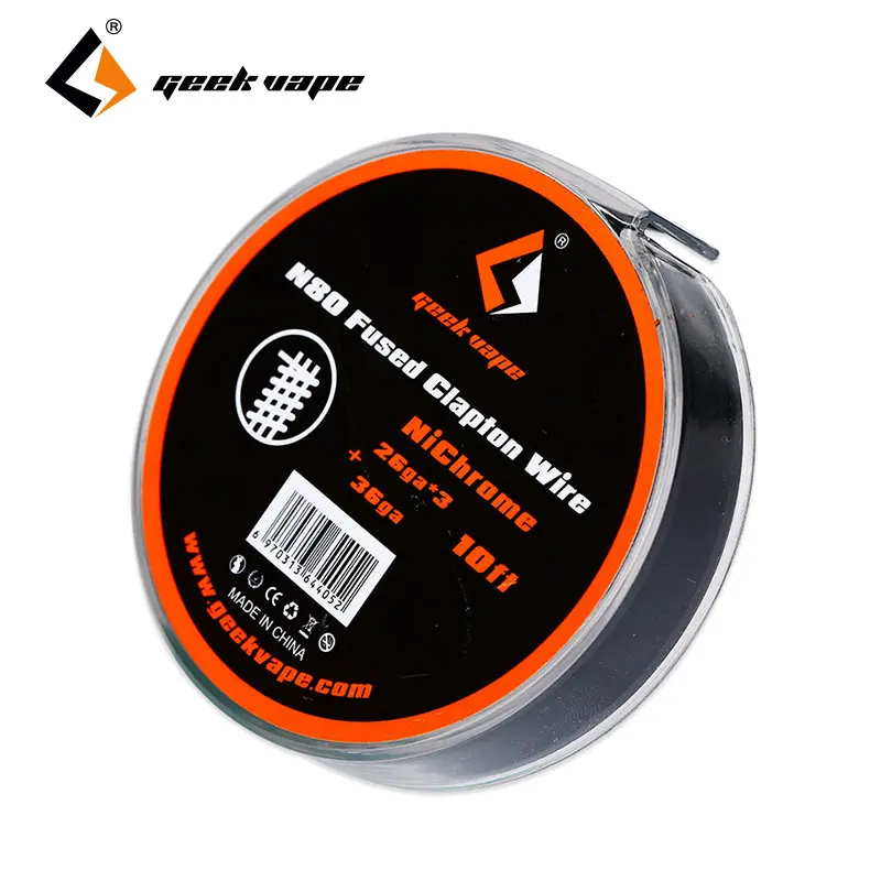 Оригинальный 10 футов GeekVape N80 Fused Clapton Wire 26GAx3 + 36GA никель-римский провод для