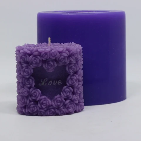 

Roses LOVE candle mold. Romantic silicone mold. Mold valentine's day