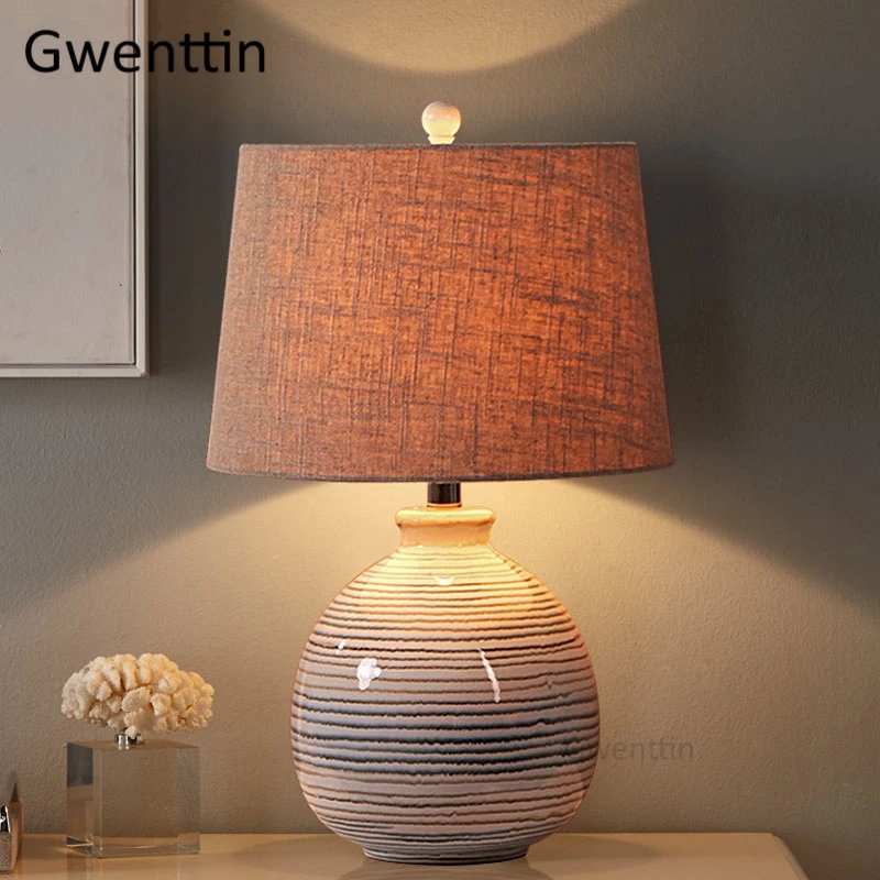 

European Vintage Table Lamps Led Stand Light Fixtures Ceramic Standing Lights for Living Room Bedroom Bedside Lamp Home Art Deco