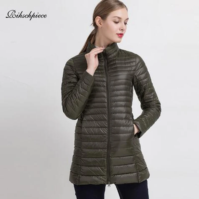 

Rihschpiece 2018 Spring Plus Size 4XL Duck Down Jacket Women Ultra Light Long Puffer Jackets Winter Down Coat RZF1453