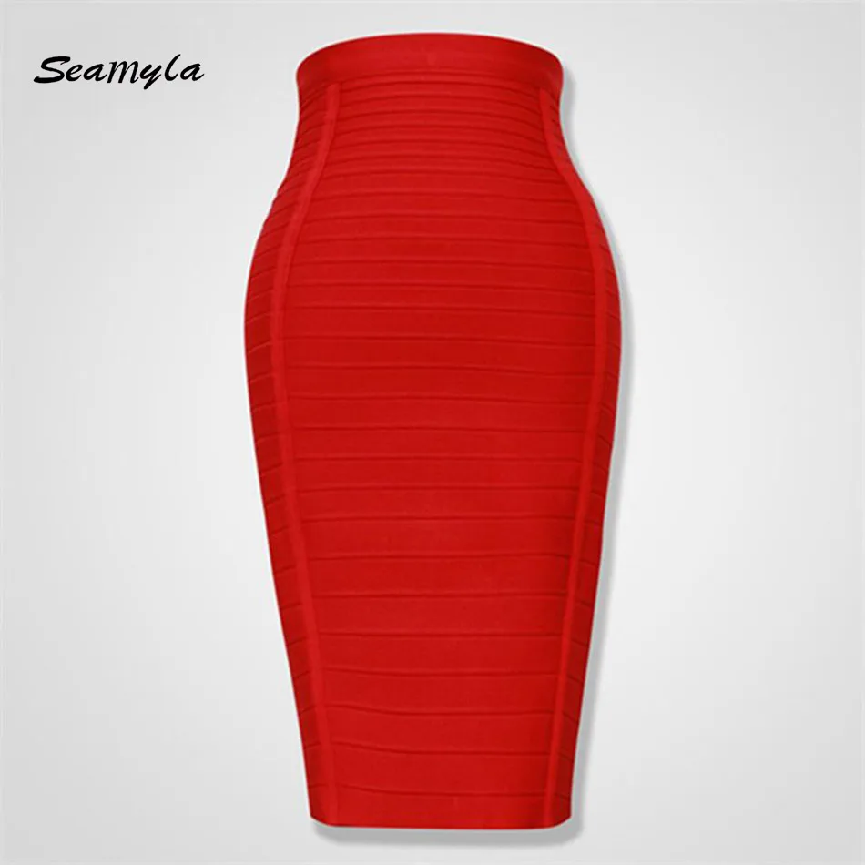 Женская юбка карандаш с завышенной талией до колена|bandage skirt|striped midi skirtmidi skirt |