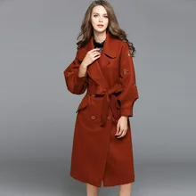 YQM Double breasted embroidery loose wool coats 2017 new brand runway top quality women winter coats