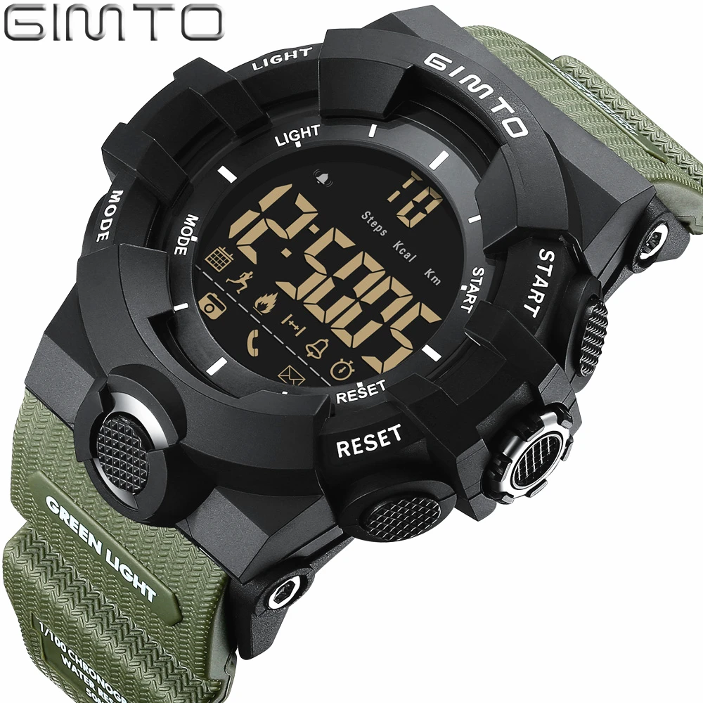 

GIMTO Brand Smart Watch Men LED Analog Digital Watch 50m Waterproof Chronograph Men Military Sport Wrist Watch Relogio Masculino