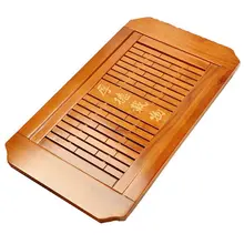 Простой прочный бытовой Чай Аксессуары из цельного дерева чайный поднос со сливом китайский чай кунг-фу морской ящик чайный столик