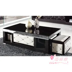 P B817 Wooden Gl Leather Black Coffee Table Leathertea P B817 Wooden Gl Leather Black Coffee Table Leathertea