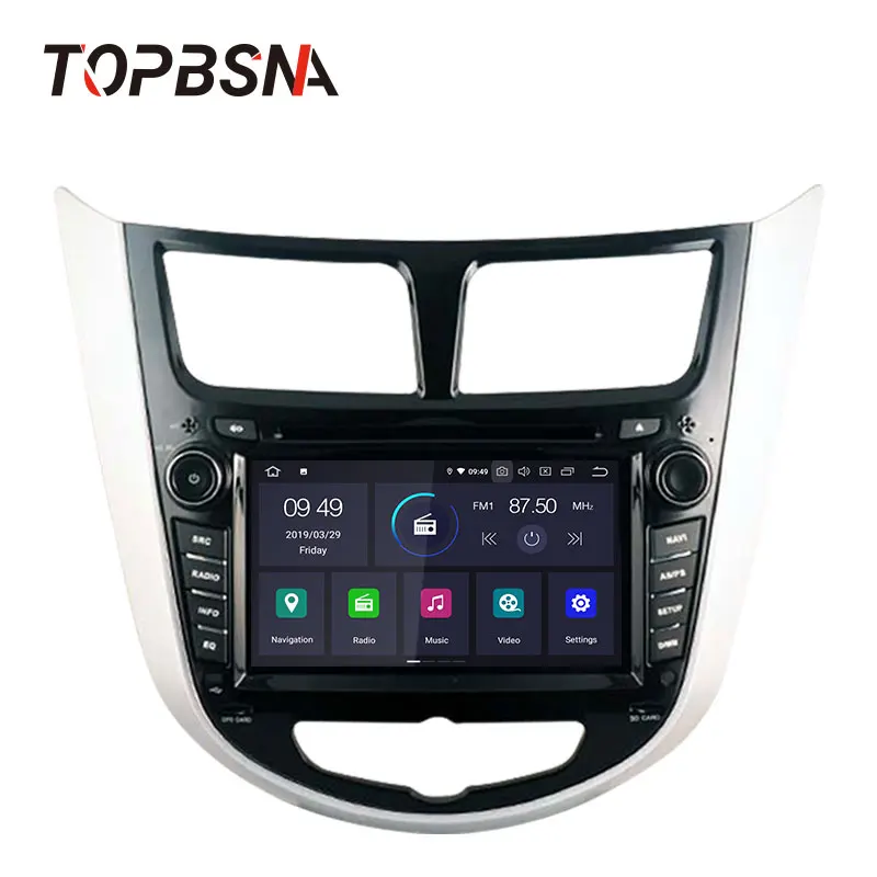 Perfect TOPBSNA Android 9.0 Car Multimedia Player For Hyundai Solaris accent Verna i25 GPS Navigation 1 Din Car Radio Video Stereo Audio 1