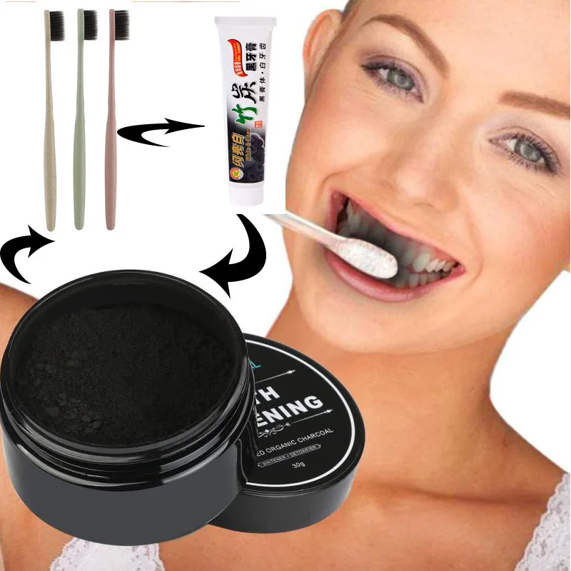 5pcs/set Bamboo Toothpaste Charcoal Ultra Soft Toothbrush Daily Use Teeth Whitening Bamboo