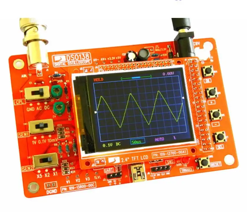 DSO138 2," TFT портативный карманный цифровой осциллограф Набор diy части для осциллографа электронный Обучающий набор 1Msps