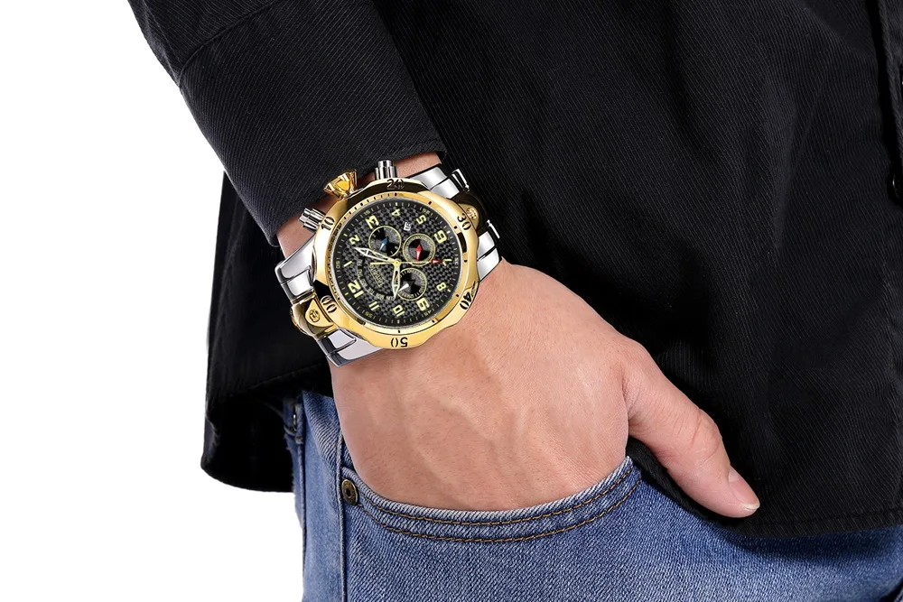 Temeite полностью функциональные Роскошные брендовые Дизайнерские мужские часы кварцевые часы мужские водонепроницаемые мужские наручные часы Relogio Dourado Masculino
