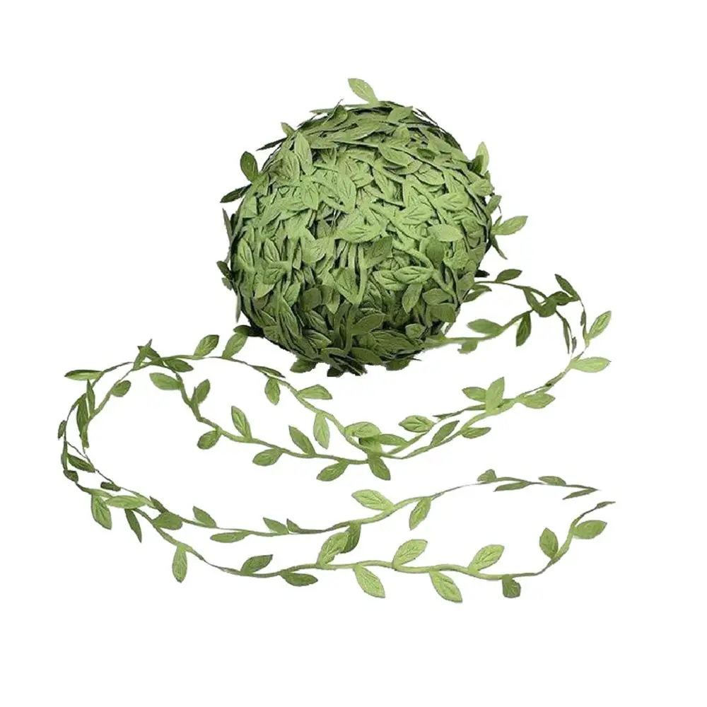 

20m 1roll Artificial Leaves Green Simulation Cloth Decorative Garland Leaves Rattans Leaves for party wedding wall decoration