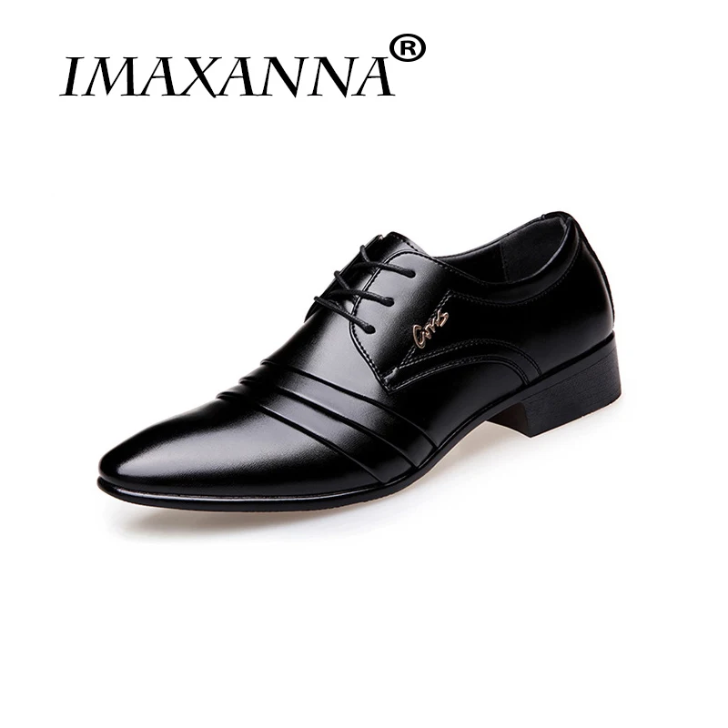 

IMAXANNA High Quality Brand Men Leather Shoes Men Dress Shoes Fashion Business Men Wedding shoes