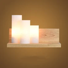 Modern Lights Loft Glass Oak Wood LED Wall Lamps Lights Bedroom Bedside Study Room Home Lighting Wall Lights Sconce Solid Wooden modern brief bedside solid wood wall lamp oak wood wall lights for bedroom living room hotel wall led