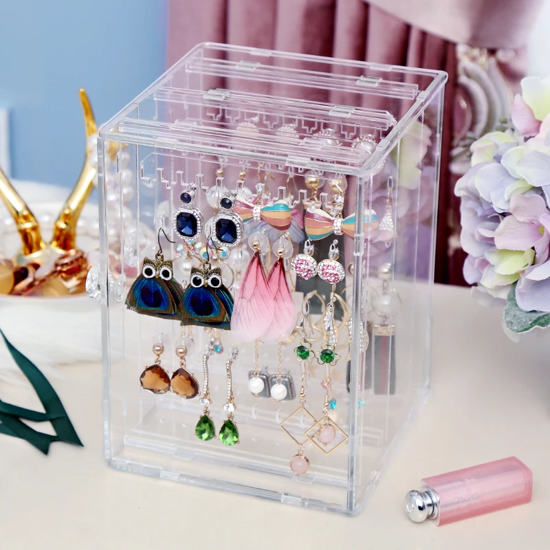  ANFEI New Transparent Crystal Jewelry Plastic PS Showing Shelf Necklace Bracelet Rack Earrings Hang