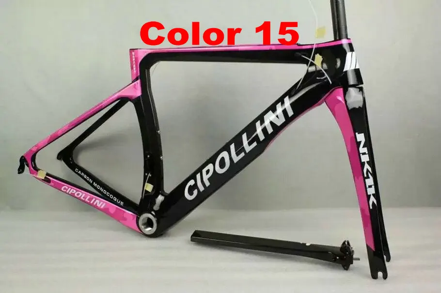 Excellent 1K/3K Carbon Cipollini NK1K Frame Red Carbon ROAD Bike/Bicycle Frameset + Red Carbon Road Handlebar 24