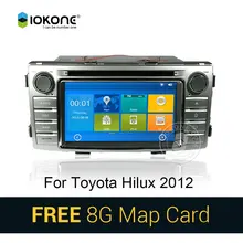 IOKONE Car DVD Video Player GPS navi Stereo for Toyota Hilux 2012 With Bluetooth radio video iPOD multimedia RDS SWC 8G map card