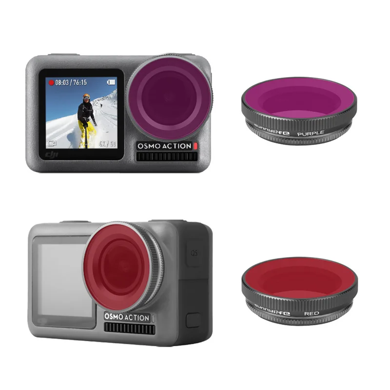 

for DJI OSMO Action Camera Filter Scuba Diving Camera Len Filter Red Purple Pink Lens Protector for DJI Osmo Action Accessories