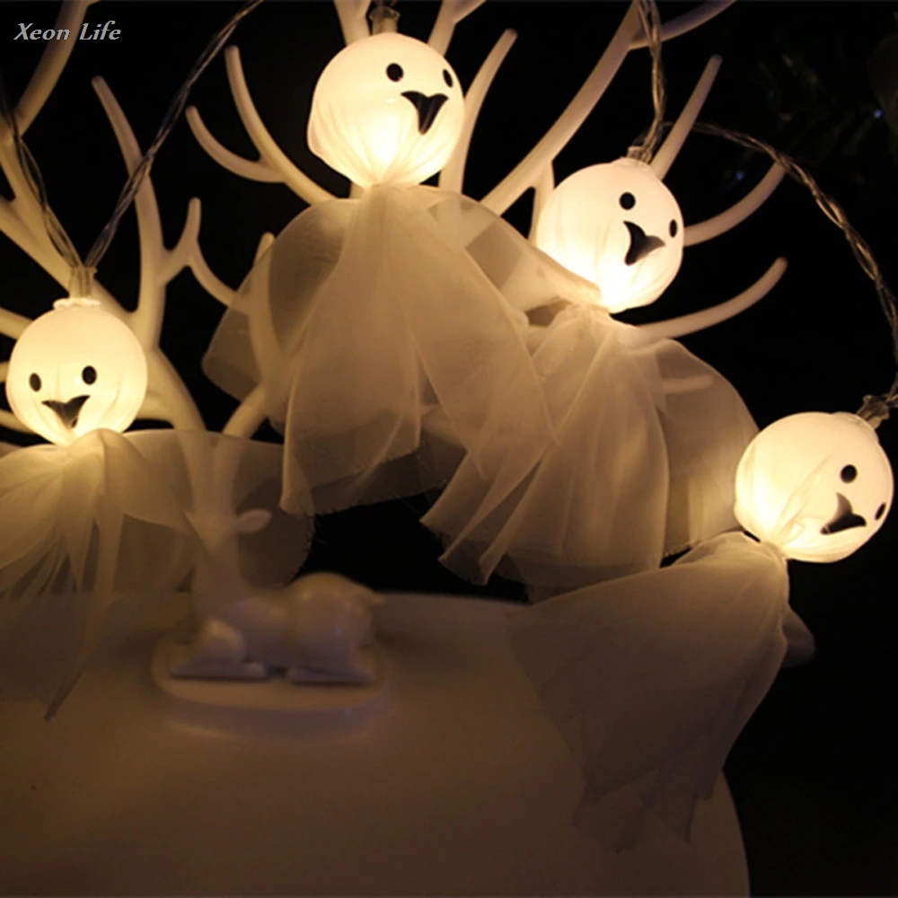 

ZMHEGW 1.5M 10LED Ghost String Lights For Halloween Party Decor Halloween String Light DIY Christmas Halloween Lighting Decor