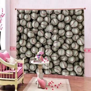 

3D Curtain Luxury Blackout Window Curtain Living Room sport ball curtains Blackout curtain