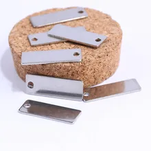 Reidgaller 10 шт. 9x25 мм из нержавеющей стали прямоугольные металлические штамповки Заготовки diy собаки бирки кулон ожерелье аксессуары