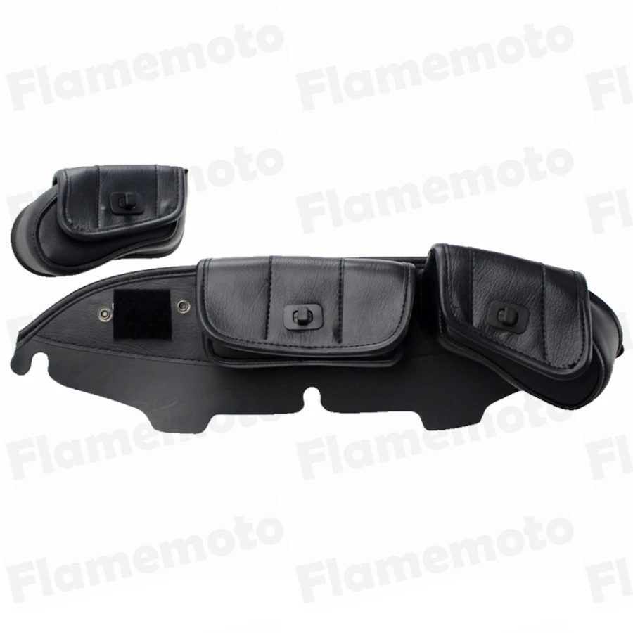 

Motorcycle Bags Windshield Bag Saddle 3 Pouch Pocket Fairing for Harley Electra Street Tri Glide 1996-2013 Black