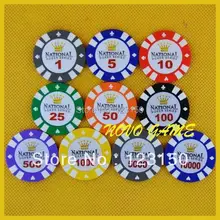 PK-8005A 50 шт./упак. глины 14g фишки для покера вставка металлическая 11 номинале
