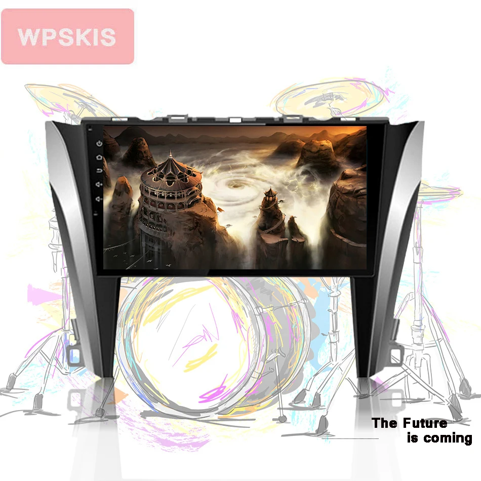 Perfect 10.1inch 1024*600 HD ips screen Octa Core Android 9.0 4G+64G Car video dvd player for Toyota CAMRY 2014 2015 with GPS Navigation 2