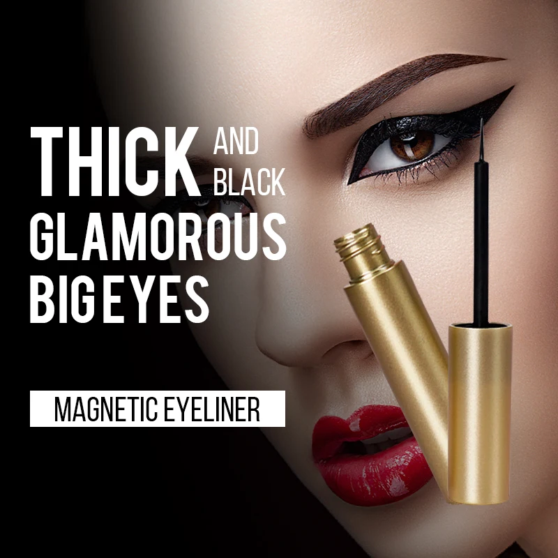 New Magnetic Liquid Eyeliner Waterproof Long-lasting Black Eye Liner Makeup Cosmetic Quick Dry |