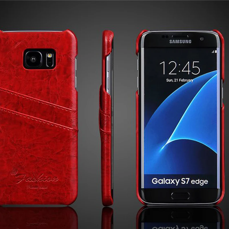 Роскошный чехол бумажник для Samsung S7 Edge из искусственной кожи с текстурой