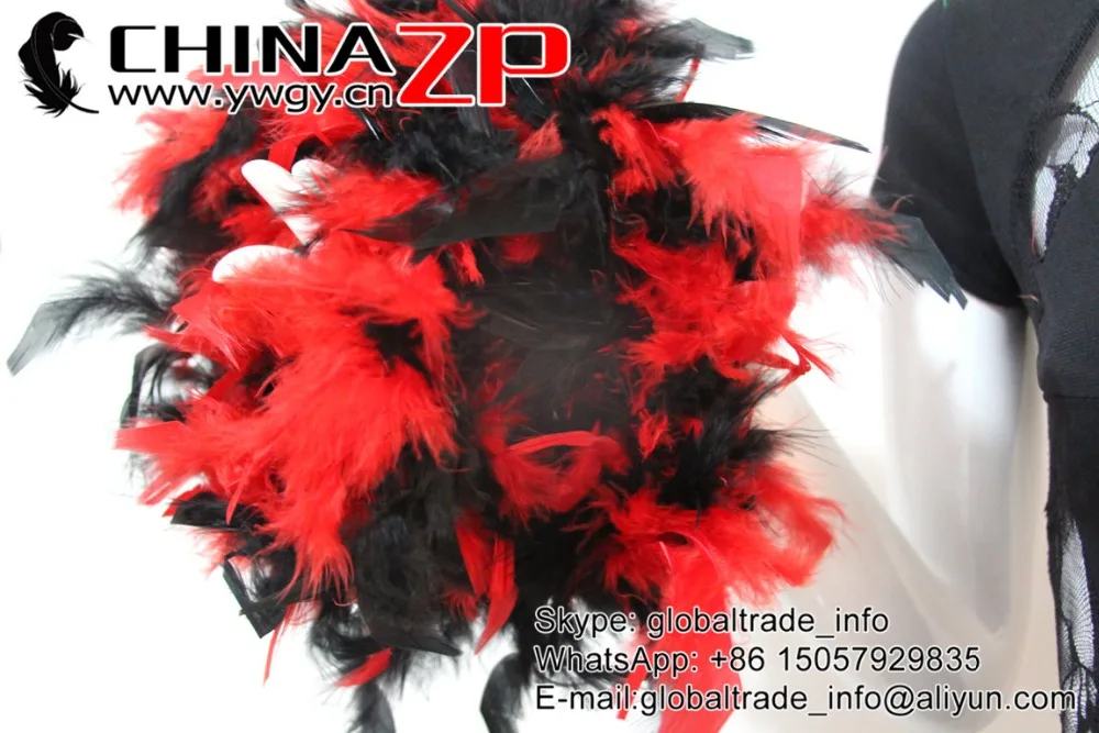 1 red and Black wholesale 40g turkey feather boas  (7)