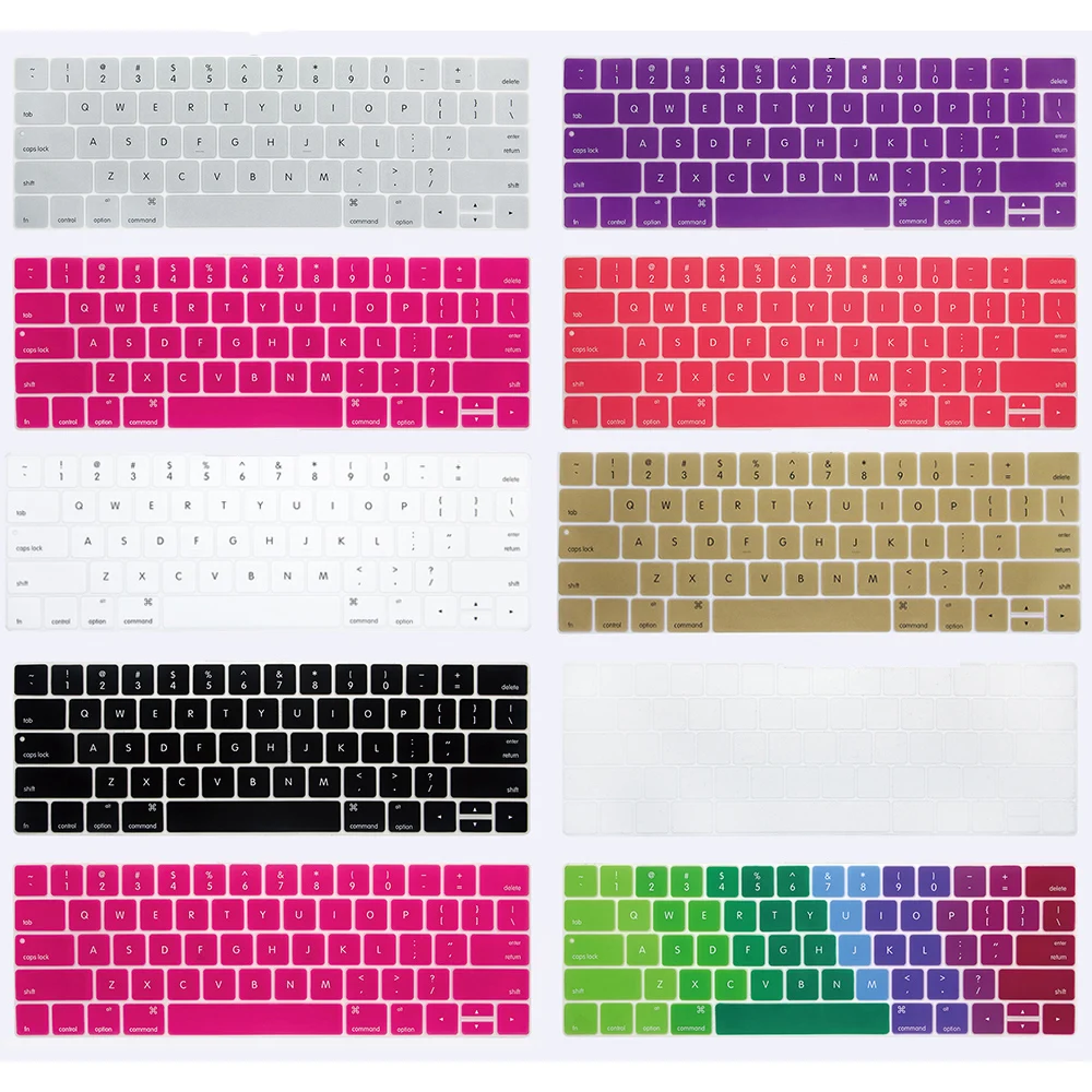 Silicone Soft Keyboard Cover Protector Rainbow Colorful Skin Dustproof For Apple MacBook Air Pro Retina 13" 15" 17"