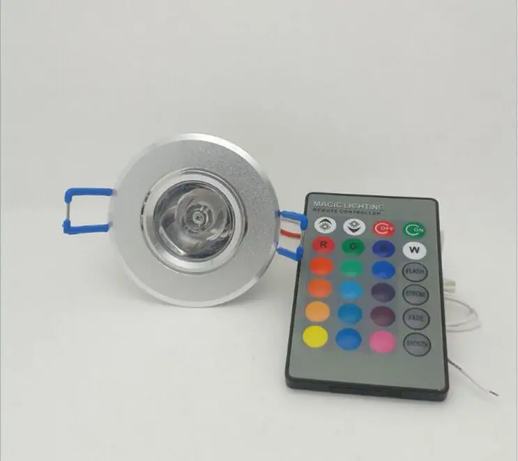 LED 3W RGB remote control colorful dimmable downlight for KTV Home
