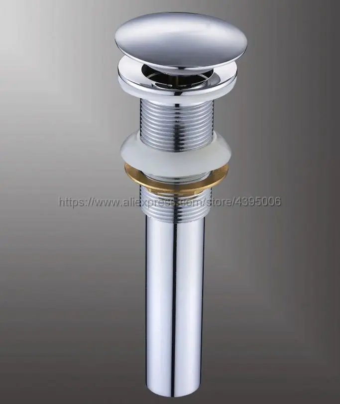 

Polished Chrome Bathroom Lavatory Sink Pop Up Drain Brass Vanity Vessel Sink Drain Without Overflow Bsd020