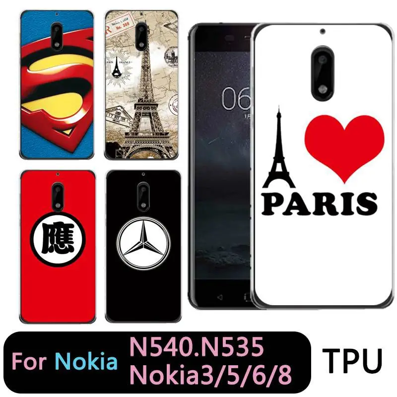Qmswei Мягкий ТПУ чехол для телефона nokia3 nokia5 nokia6 nokia8 N540 N535 ясно письмо Эйфелева башня