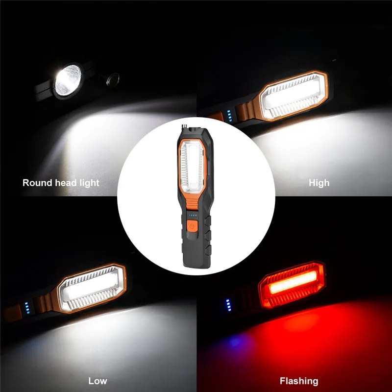 SANYI 4 режима светодиодный светильник-вспышка встроенный аккумулятор COB портативный светильник супер яркий рабочий светильник для кемпинга охоты