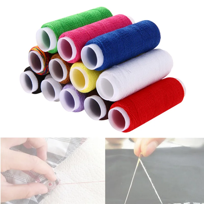 

oneroom 12 Rolls/Set Different Colors Sewing Thread DIY Sewing Thread Kit For Hand Sewing Or Sewing Machine