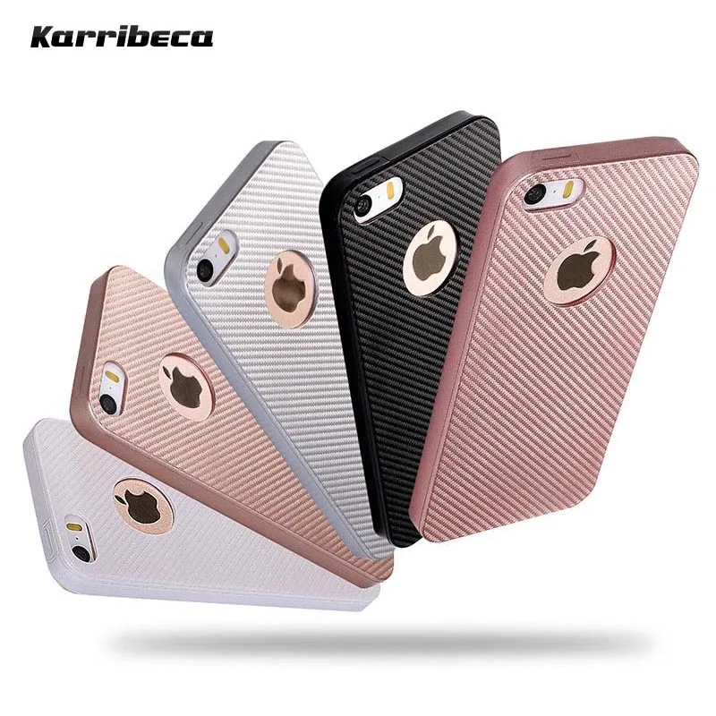 carbon fiber silicone case iphone 5 5s se (1)