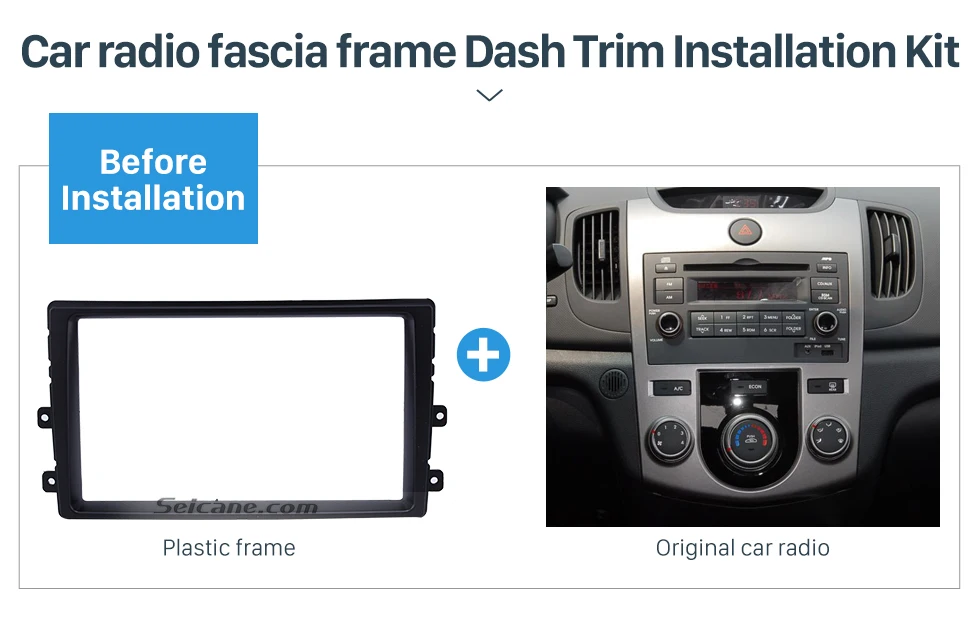 Seicane Автомобильная рамка 2Din фасции отделка и установка монтажный комплект панель ободок стерео приборная панель для KIA FORTE 2009